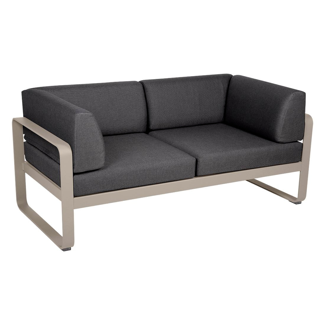 Fermob Bellevie Canapé Club 2 places Muscade 14 Gris graphite A3