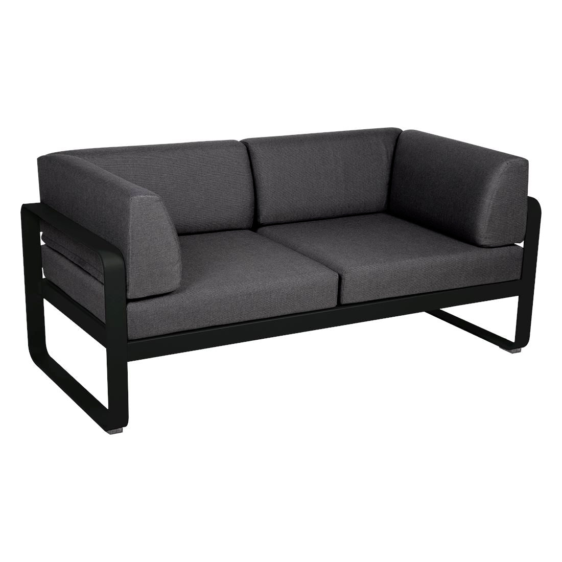 Fermob Bellevie Canapé Club 2 places Réglisse 42 Gris graphite A3