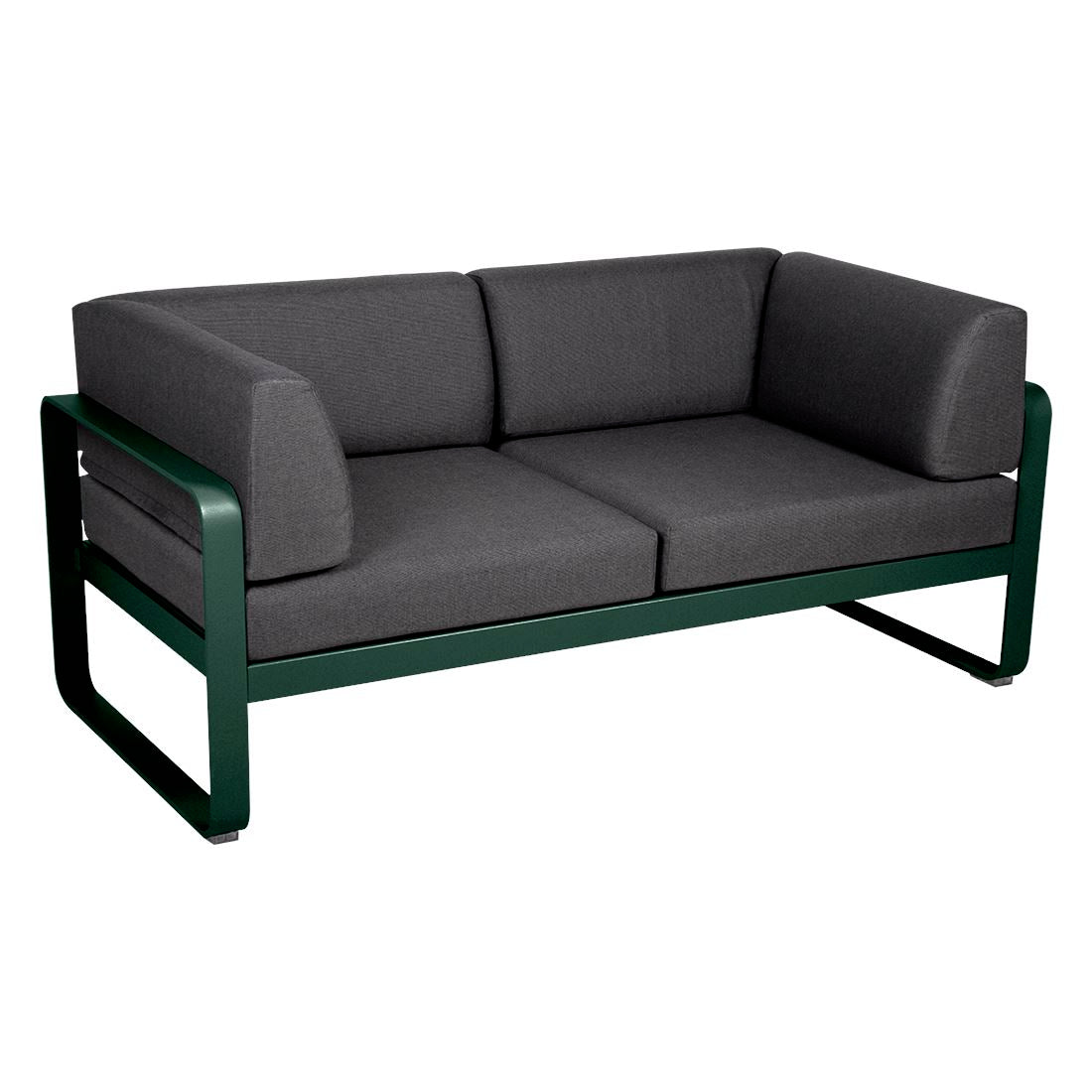 Fermob Bellevie Canapé Club 2 places Vert cèdre 02 Gris graphite A3