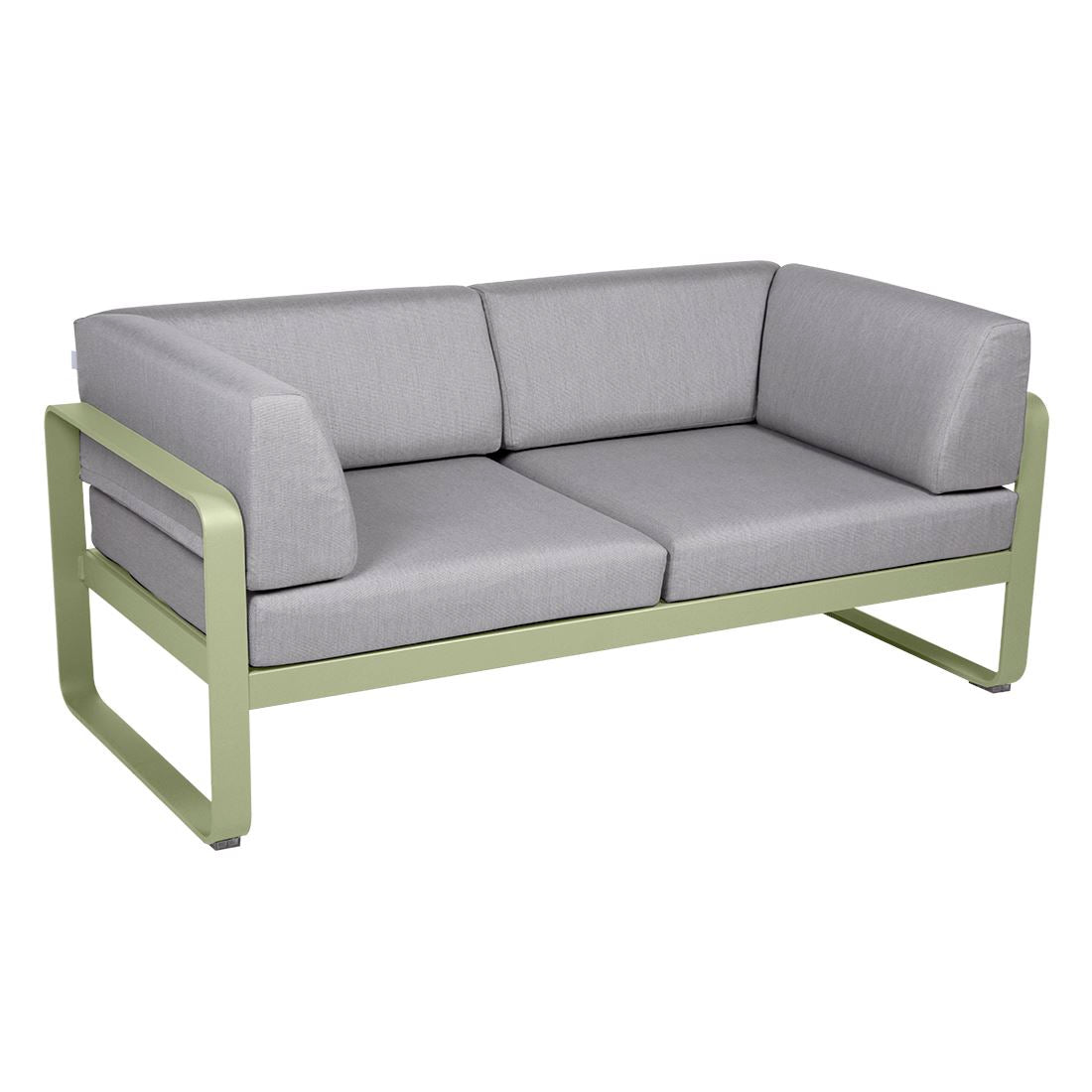 Fermob Bellevie Canapé Club 2 places Vert tilleul 65 Gris flanelle 79