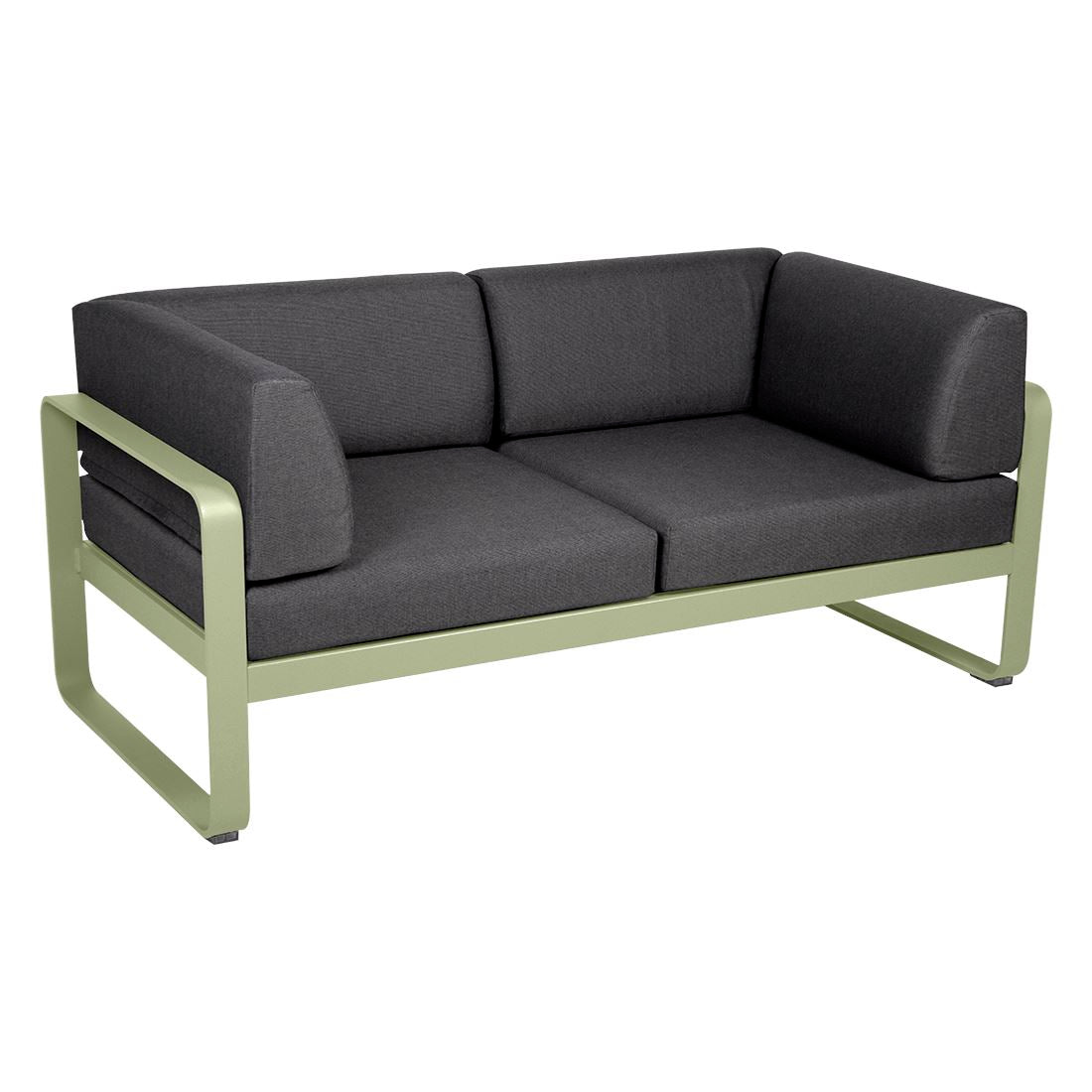 Fermob Bellevie Canapé Club 2 places Vert tilleul 65 Gris graphite A3