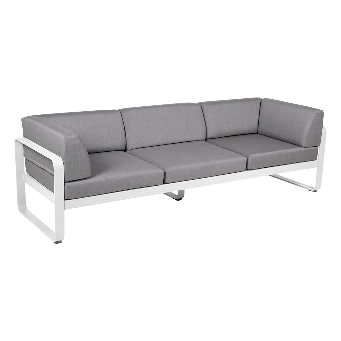Fermob Bellevie Canapé club 3 places Blanc coton 01 Gris flanelle 79
