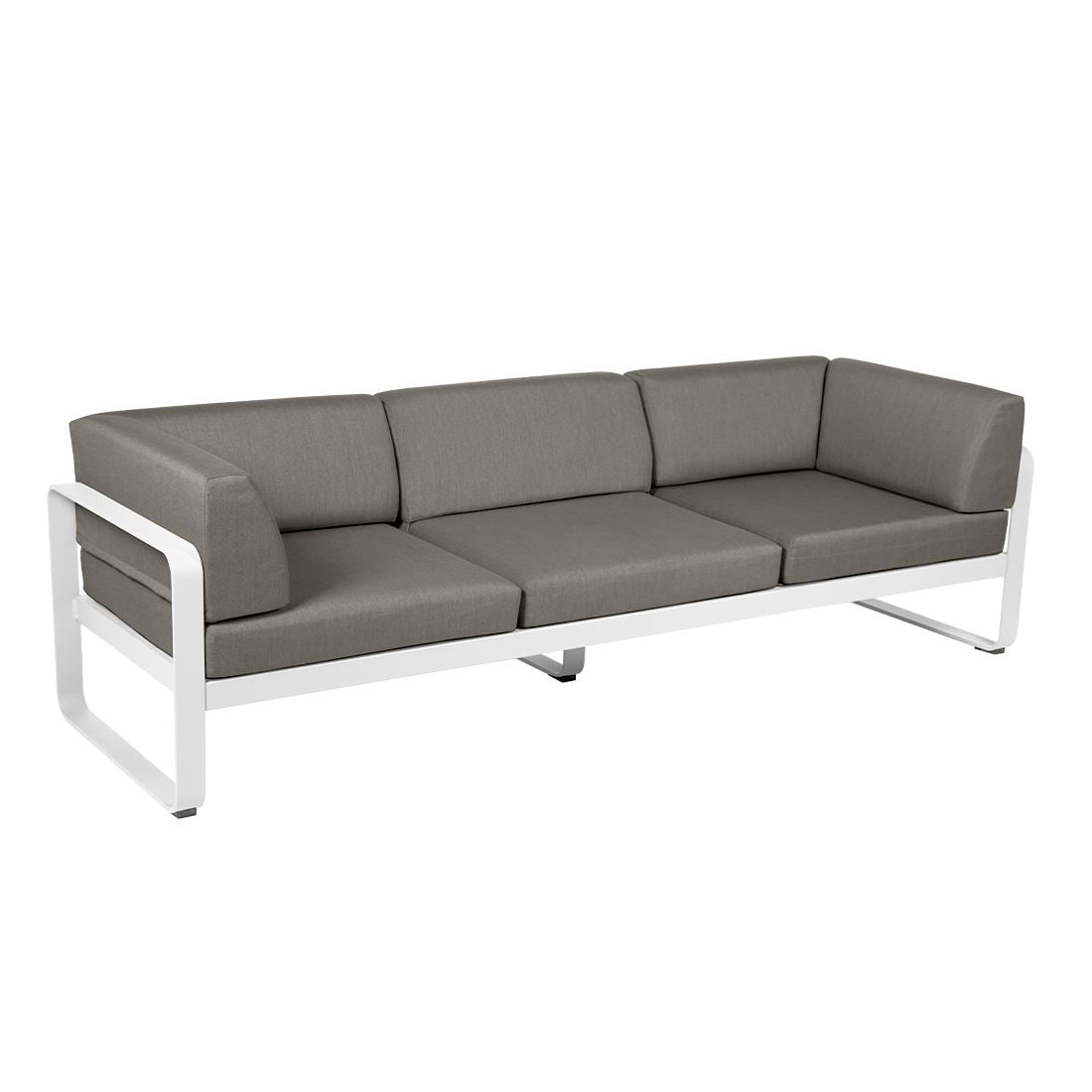 Fermob Bellevie Canapé club 3 places Blanc coton 01 Taupe grisé B8