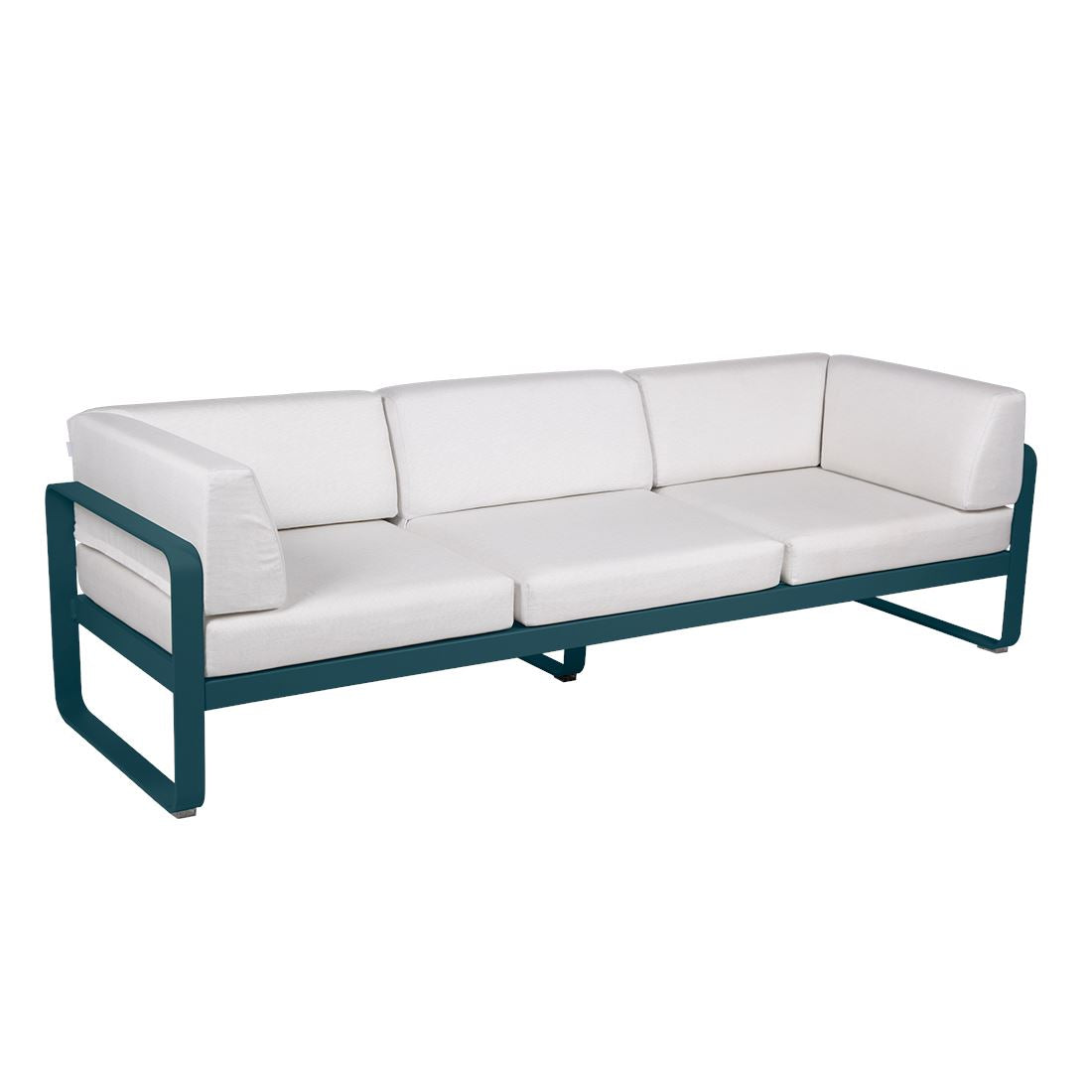 Fermob Bellevie Canapé club 3 places Bleu acapulco 21 Blanc grisé 81
