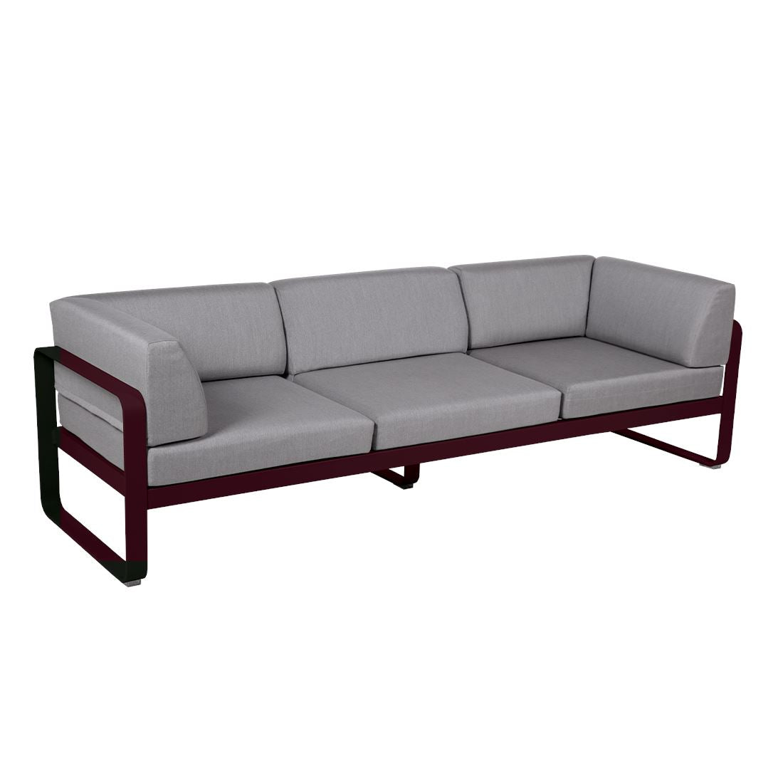 Fermob Bellevie Canapé club 3 places Cerise noire B9 Gris flanelle 79