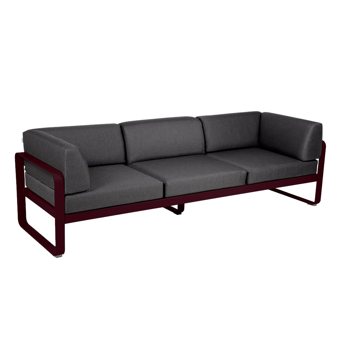 Fermob Bellevie Canapé club 3 places Cerise noire B9 Gris graphite A3