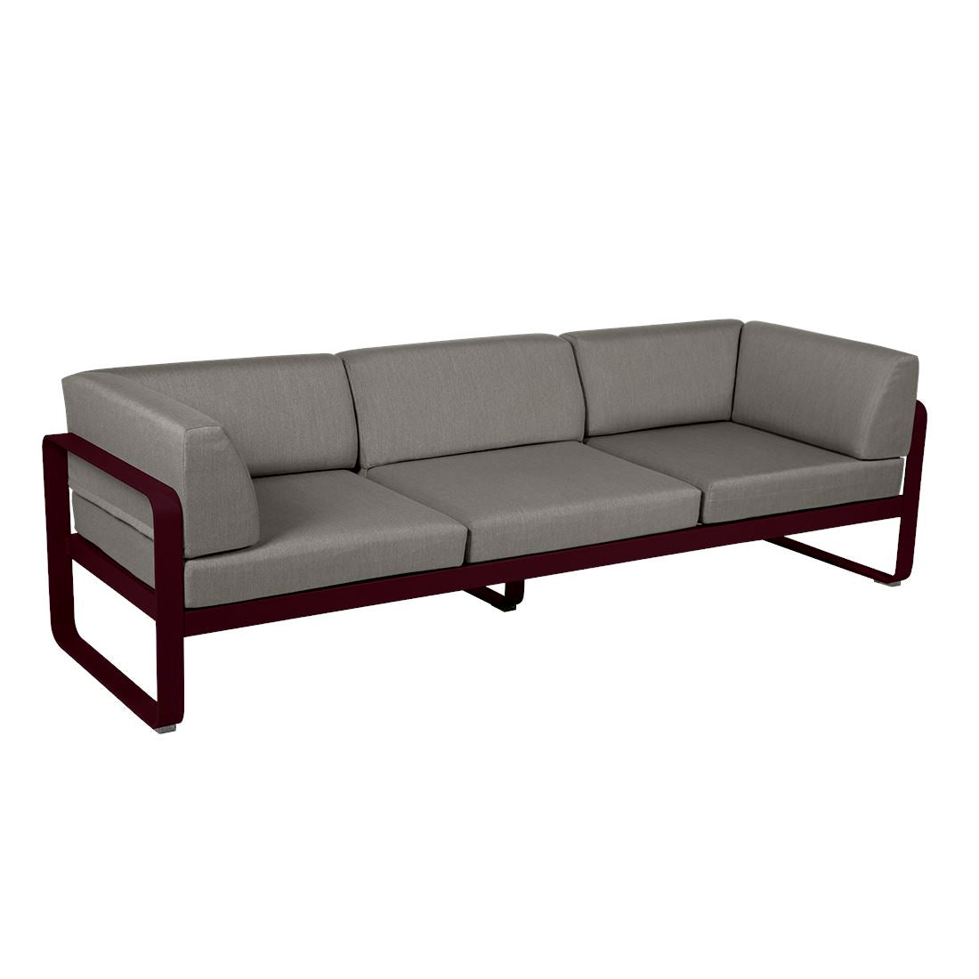 Fermob Bellevie Canapé club 3 places Cerise noire B9 Taupe grisé B8