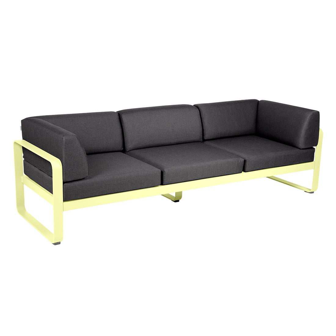 Fermob Bellevie Canapé club 3 places Citron givré A6 Gris graphite A3