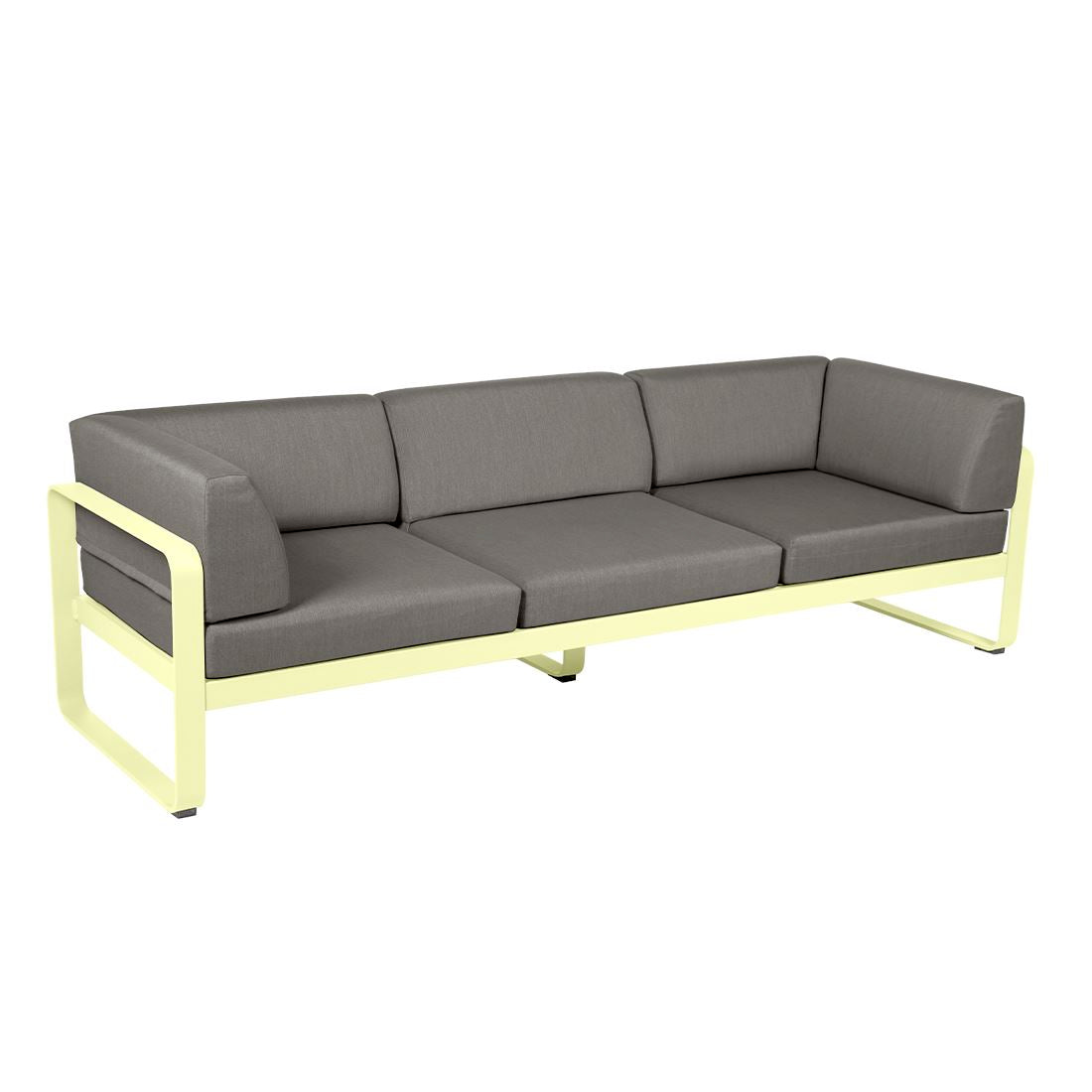 Fermob Bellevie Canapé club 3 places Citron givré A6 Taupe grisé B8