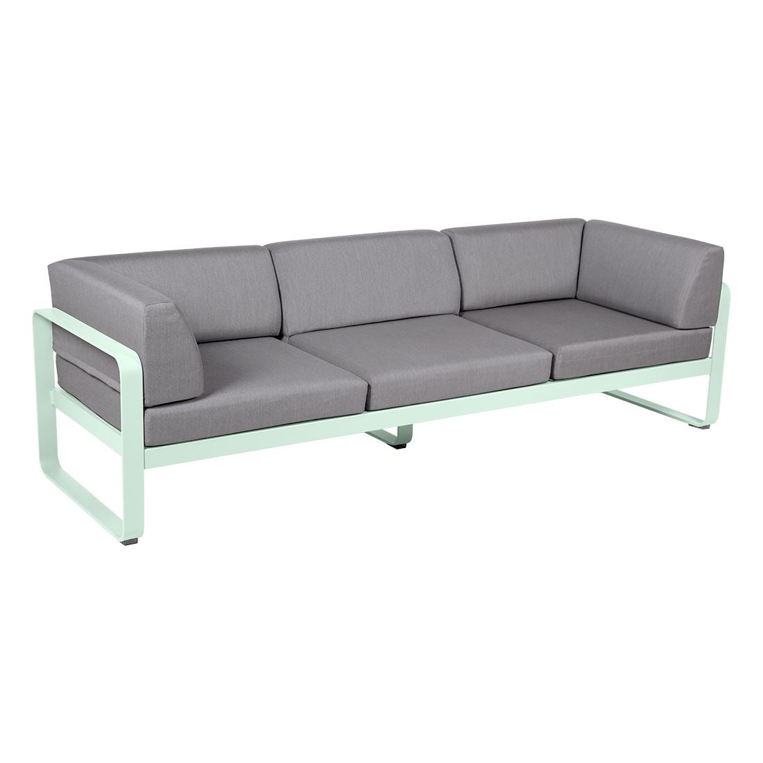 Fermob Bellevie Canapé club 3 places Menthe glaciale A7 Gris flanelle 79