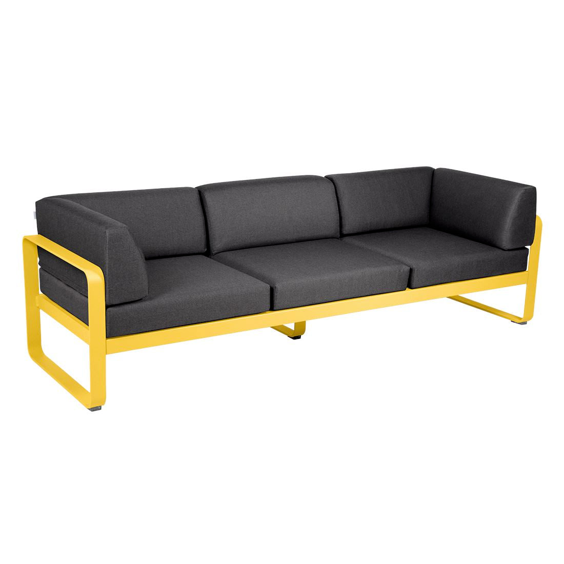 Fermob Bellevie Canapé club 3 places Miel C6 Gris graphite A3