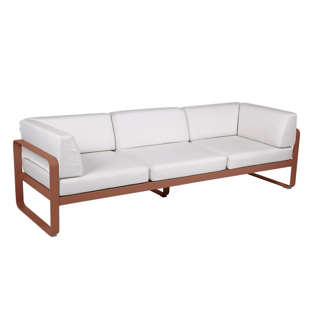 Fermob Bellevie Canapé club 3 places Ocre rouge 20 Blanc grisé 81