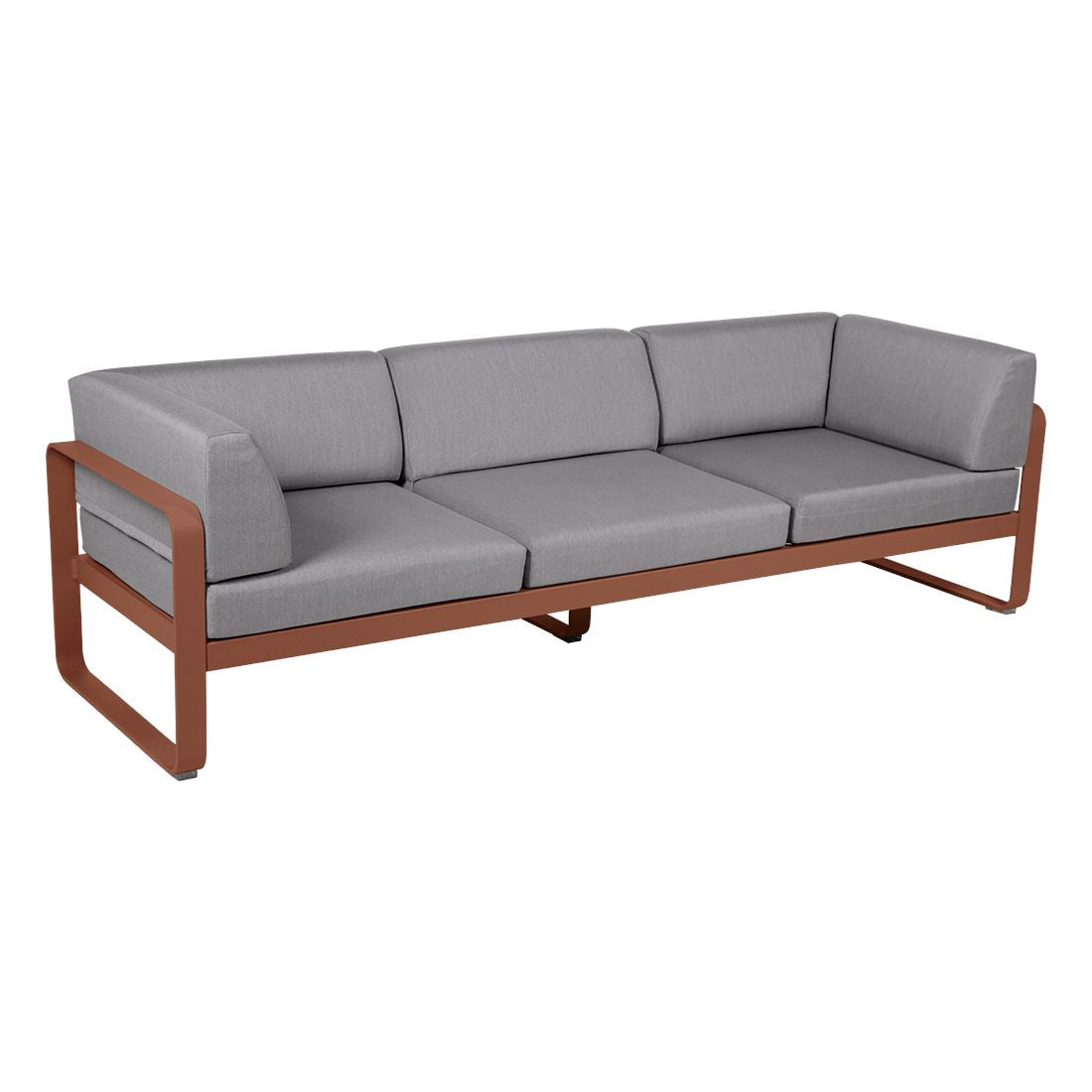 Fermob Bellevie Canapé club 3 places Ocre rouge 20 Gris flanelle 79