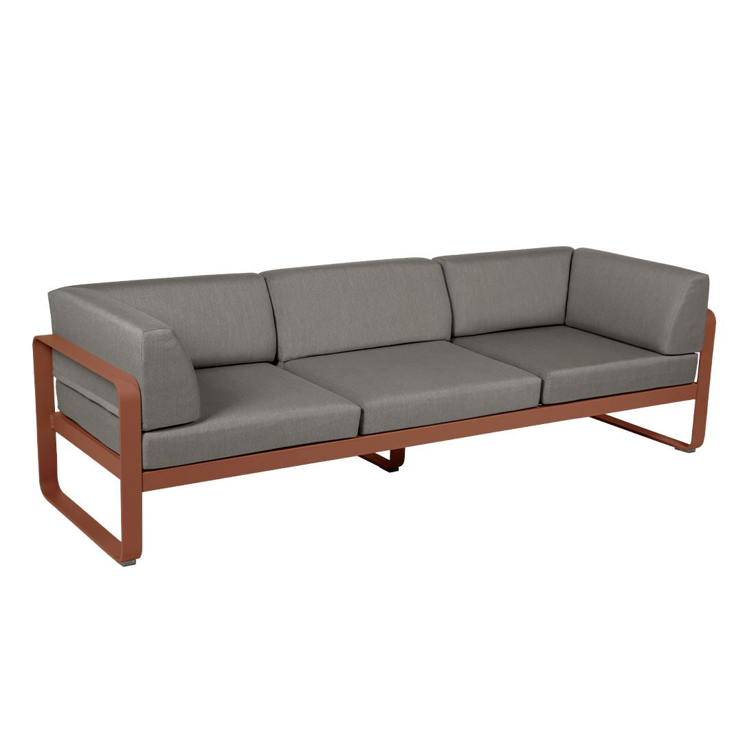 Fermob Bellevie Canapé club 3 places Ocre rouge 20 Taupe grisé B8