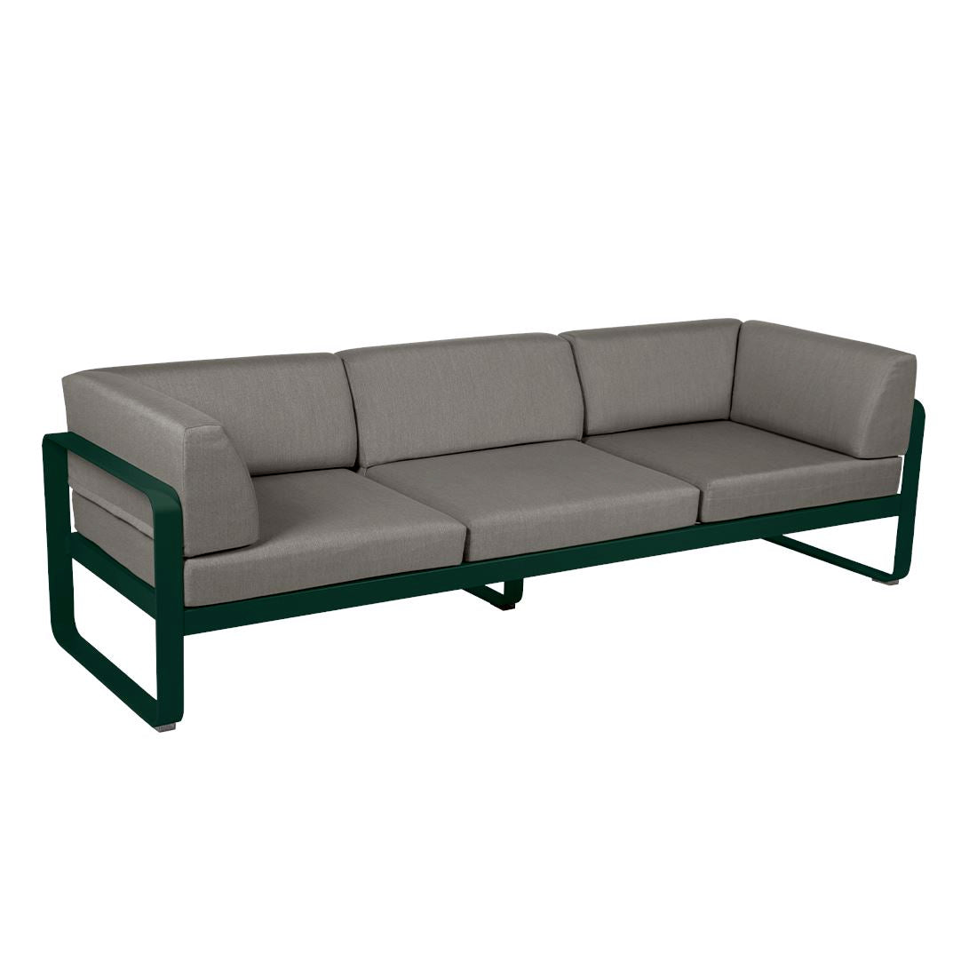 Fermob Bellevie Canapé club 3 places Vert cèdre 02 Taupe grisé B8