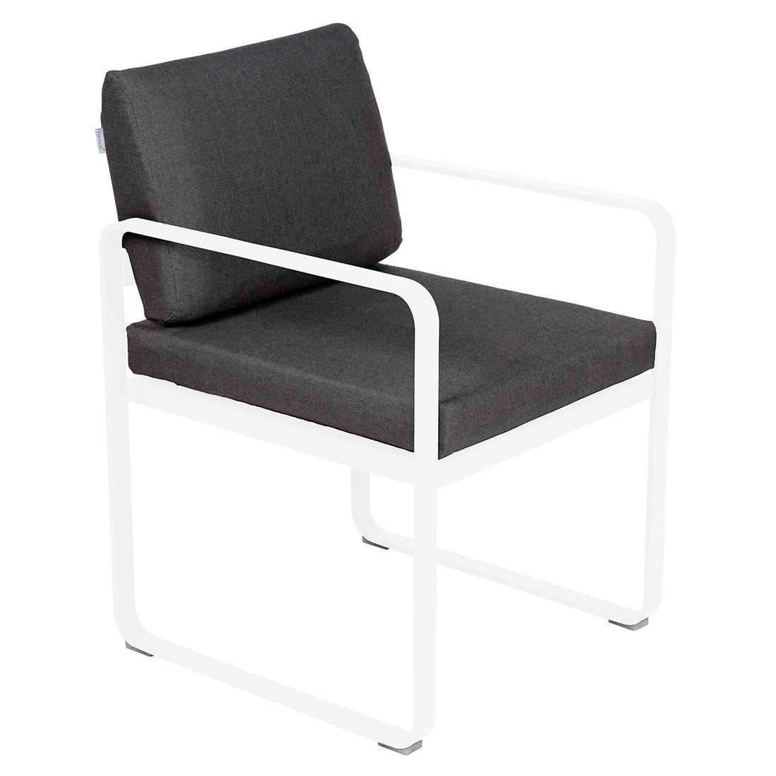 Fermob Bellevie Fauteuil Repas 2022 Blanc coton 01 Gris graphite A3