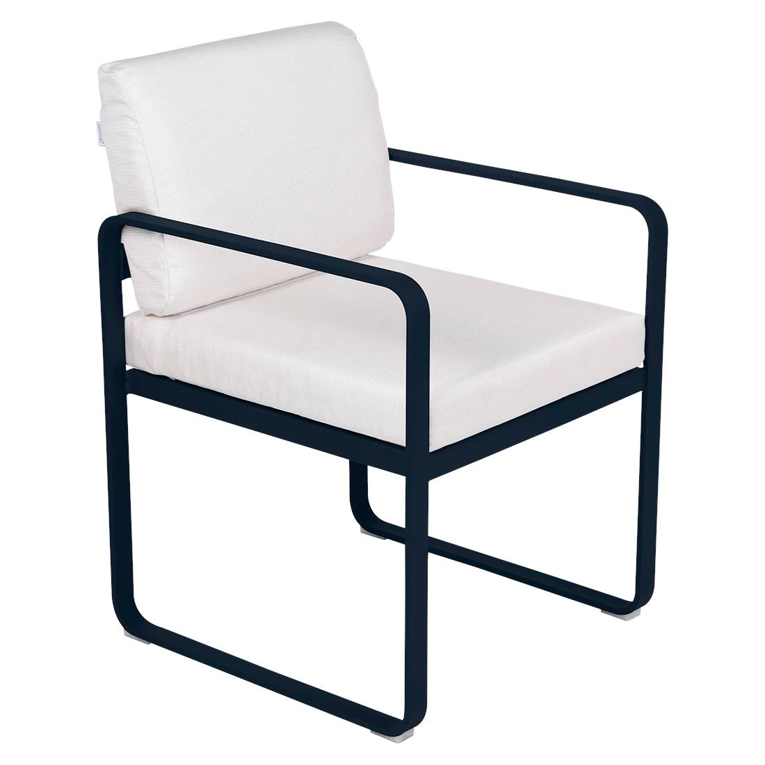 Fermob Bellevie Fauteuil Repas 2022 Bleu abysse 92 Blanc grisé 81