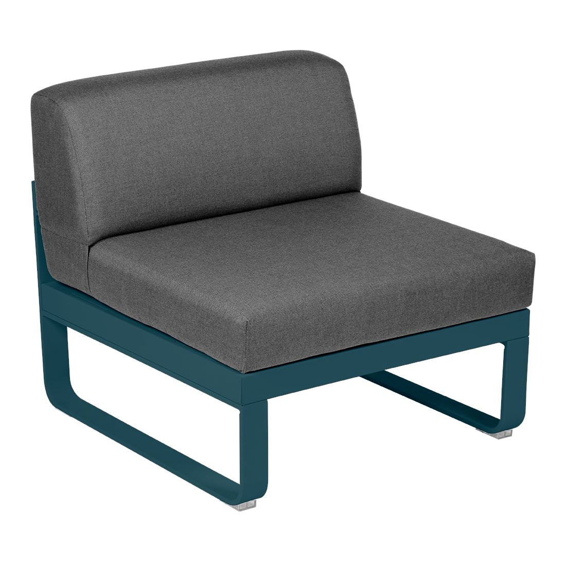Fermob Bellevie Module central 1 place Bleu acapulco 21 Gris graphite A3