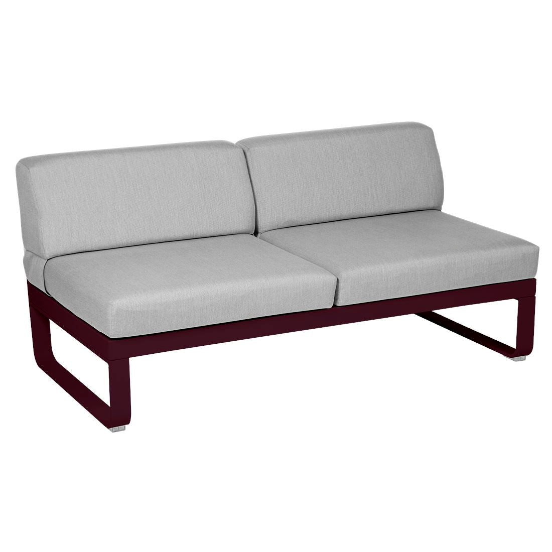 Fermob Bellevie Module central 2 places Cerise noire B9 Blanc grisé 81