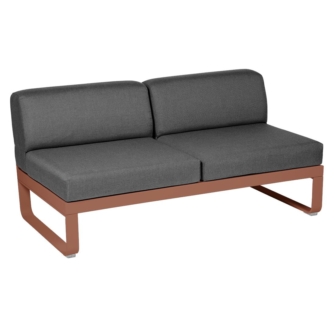 Fermob Bellevie Module central 2 places Ocre rouge 20 Gris graphite A3