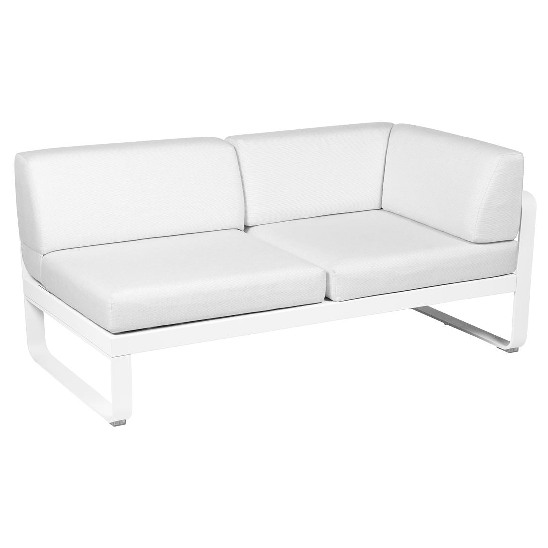 Fermob Bellevie Module d'angle - droit 2 places Blanc coton 01 Blanc grisé 81
