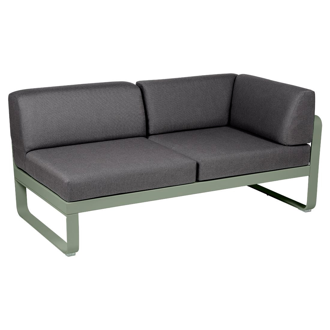 Fermob Bellevie Module d'angle - droit 2 places Cactus 82 Gris graphite A3