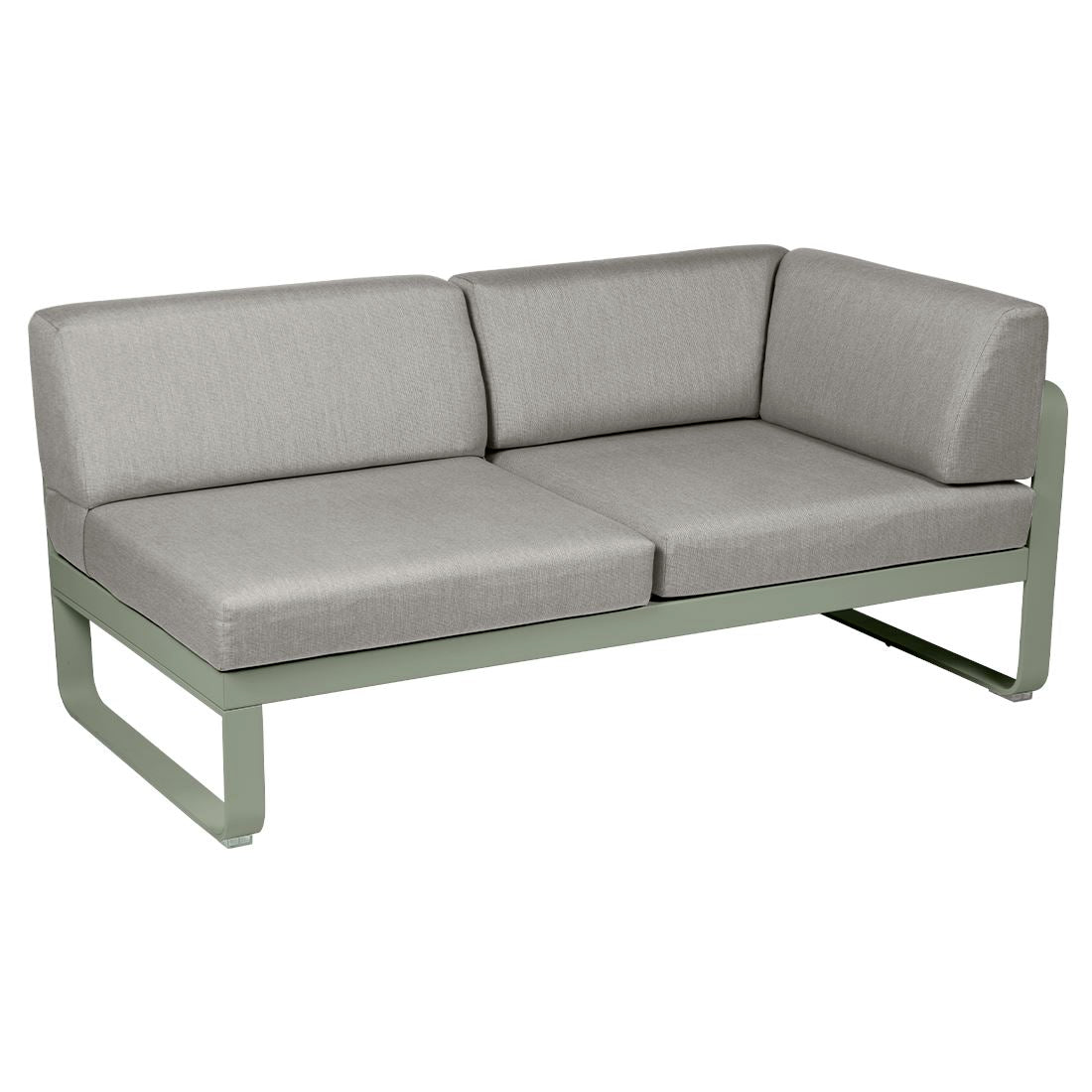 Fermob Bellevie Module d'angle - droit 2 places Cactus 82 Taupe grisé B8