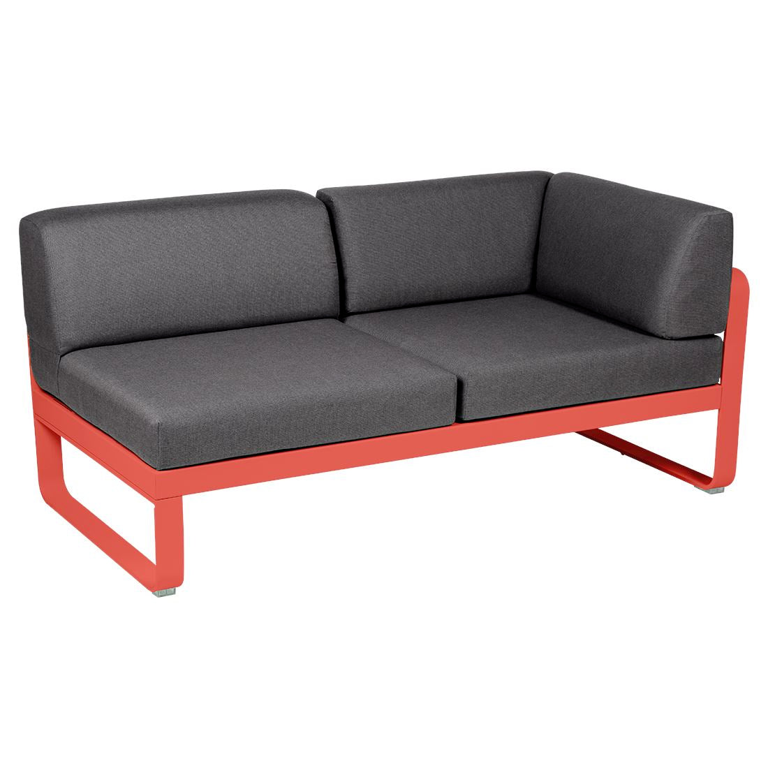 Fermob Bellevie Module d'angle - droit 2 places Capucine 45 Gris graphite A3