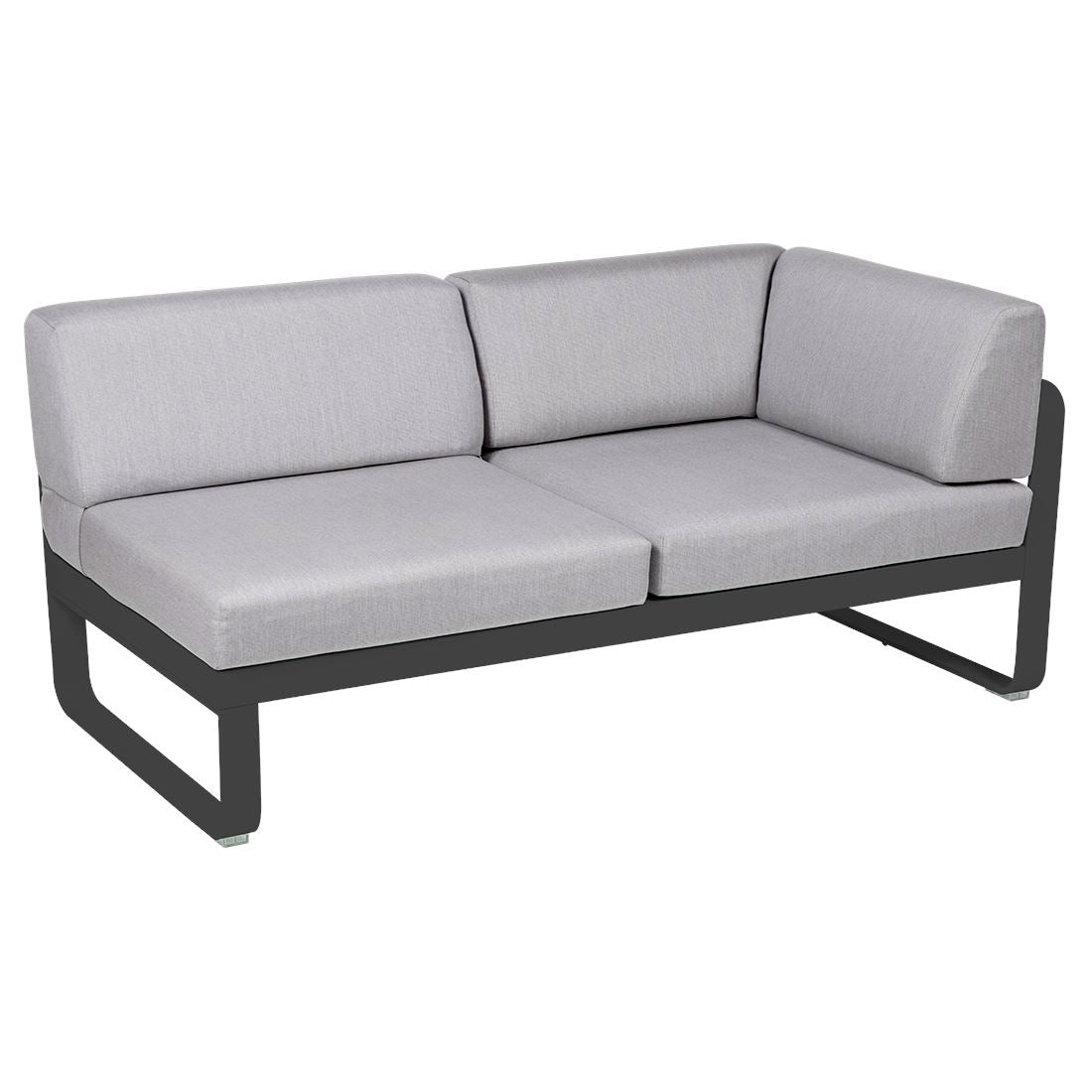Fermob Bellevie Module d'angle - droit 2 places Carbone 47 Gris flanelle 79