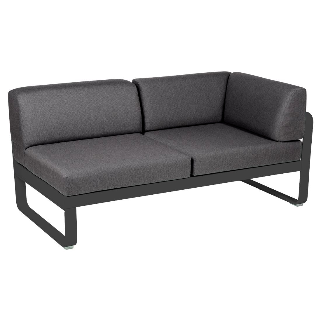 Fermob Bellevie Module d'angle - droit 2 places Carbone 47 Gris graphite A3