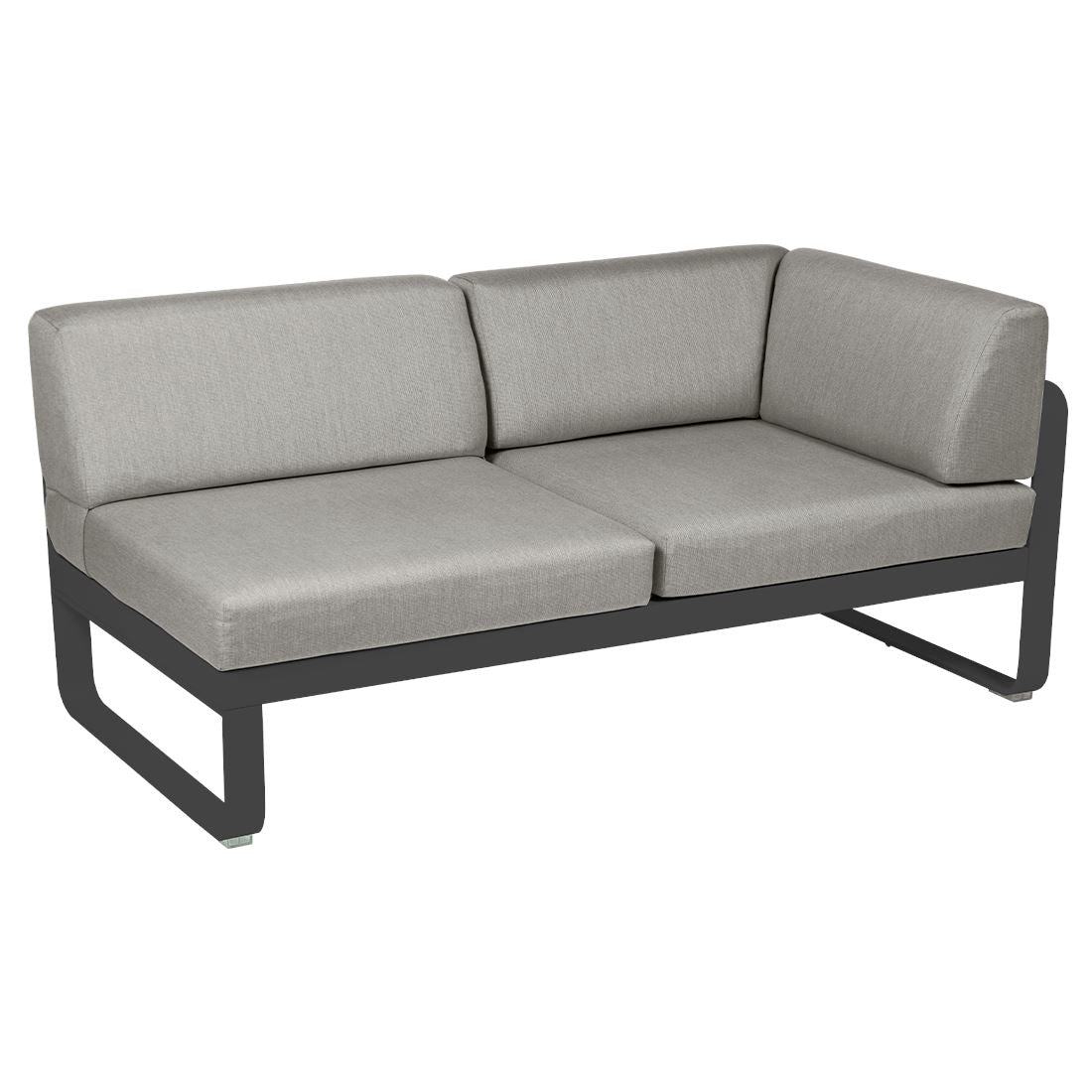 Fermob Bellevie Module d'angle - droit 2 places Carbone 47 Taupe grisé B8