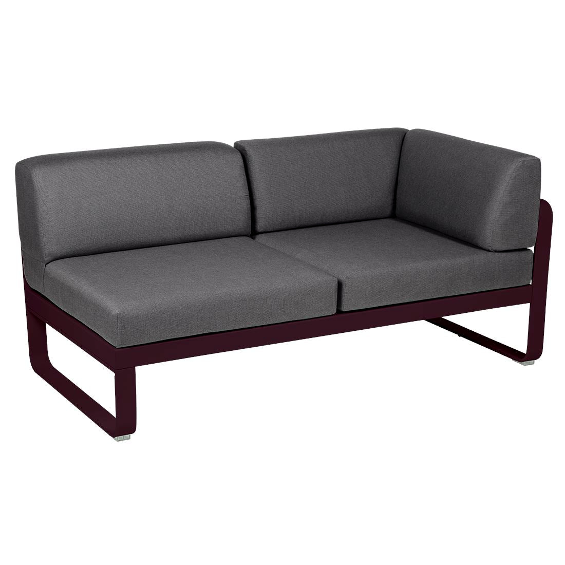 Fermob Bellevie Module d'angle - droit 2 places Cerise noire B9 Gris graphite A3