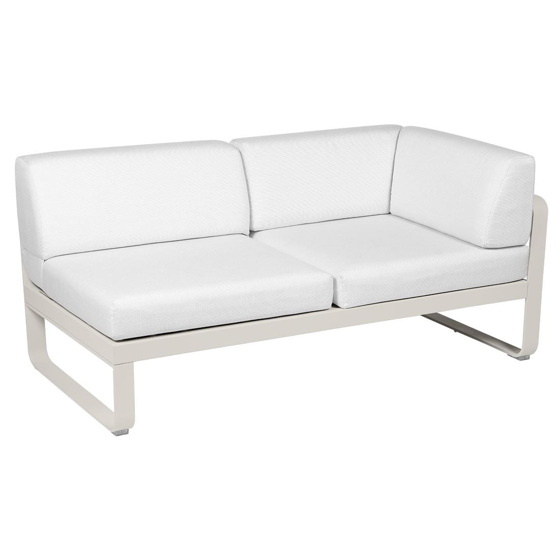 Fermob Bellevie Module d'angle - droit 2 places Gris argile A5 Blanc grisé 81