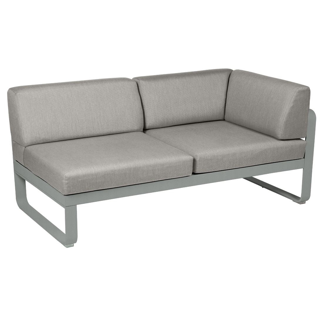 Fermob Bellevie Module d'angle - droit 2 places Gris lapilli C7 Taupe grisé B8