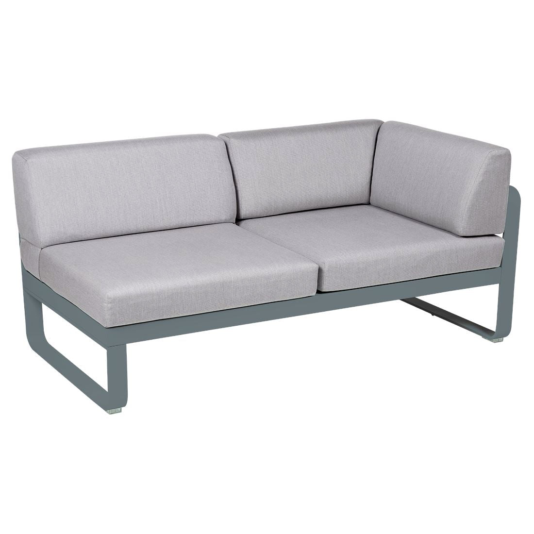 Fermob Bellevie Module d'angle - droit 2 places Gris orage 26 Gris flanelle 79