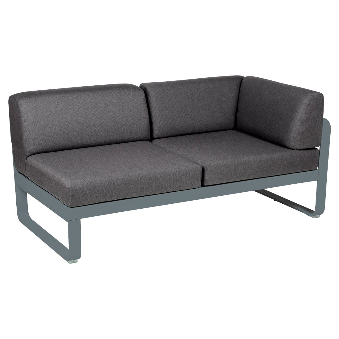 Fermob Bellevie Module d'angle - droit 2 places Gris orage 26 Gris graphite A3