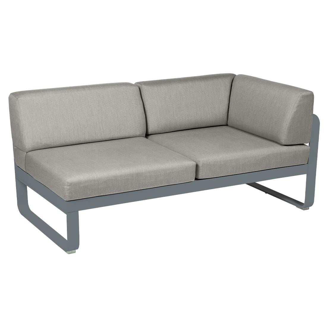 Fermob Bellevie Module d'angle - droit 2 places Gris orage 26 Taupe grisé B8