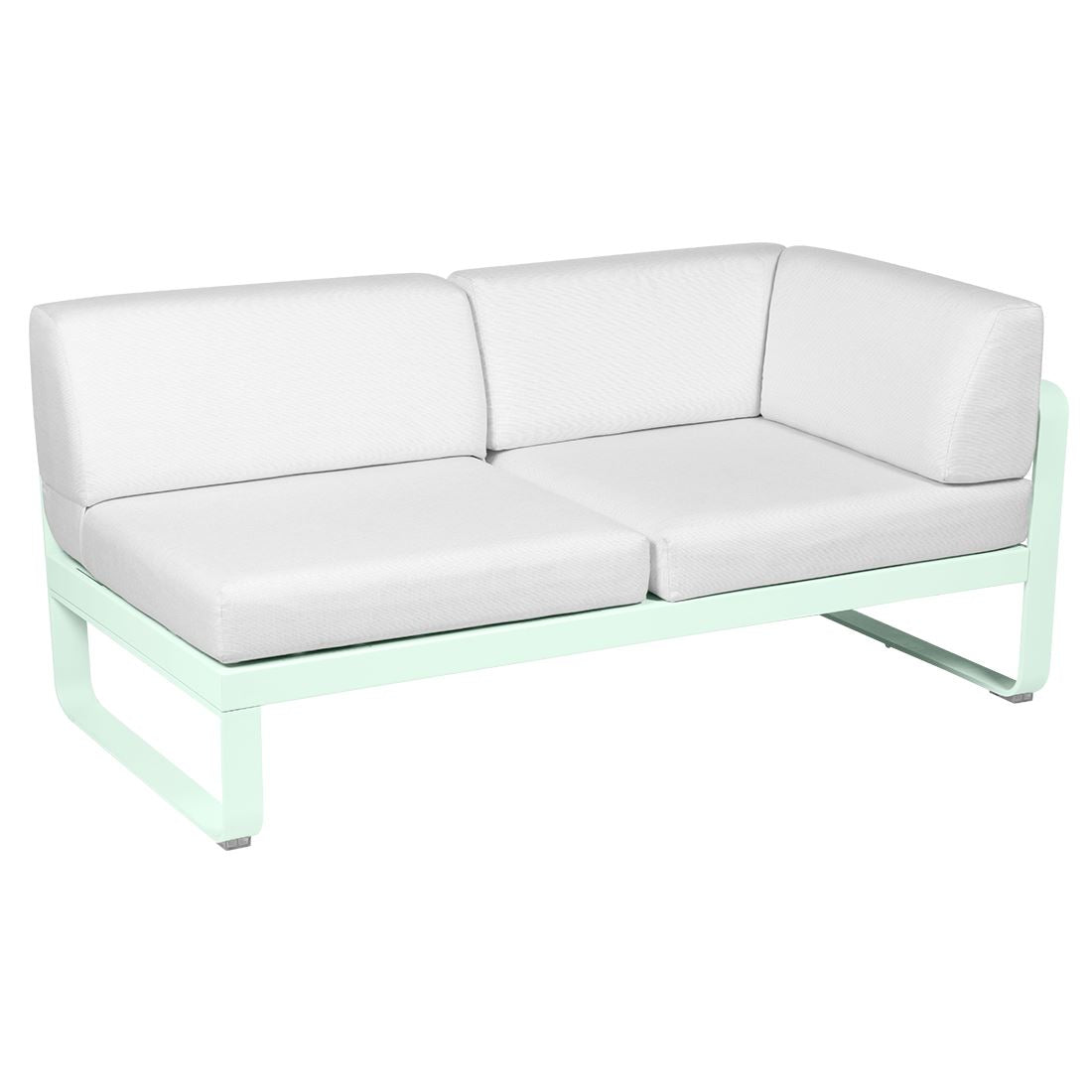 Fermob Bellevie Module d'angle - droit 2 places Menthe glaciale A7 Blanc grisé 81
