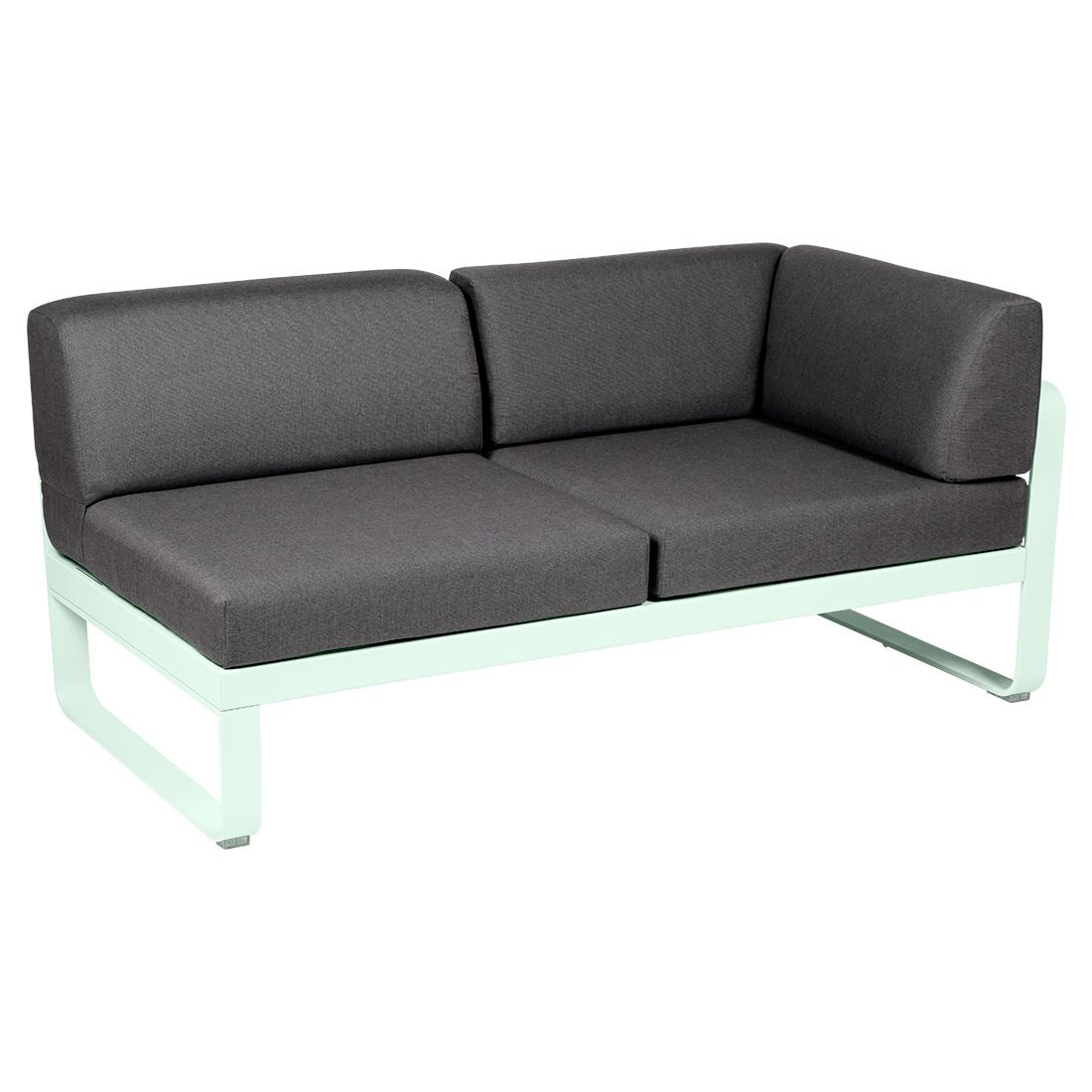 Fermob Bellevie Module d'angle - droit 2 places Menthe glaciale A7 Gris graphite A3