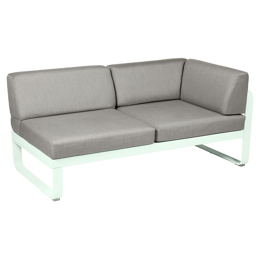 Fermob Bellevie Module d'angle - droit 2 places Menthe glaciale A7 Taupe grisé B8