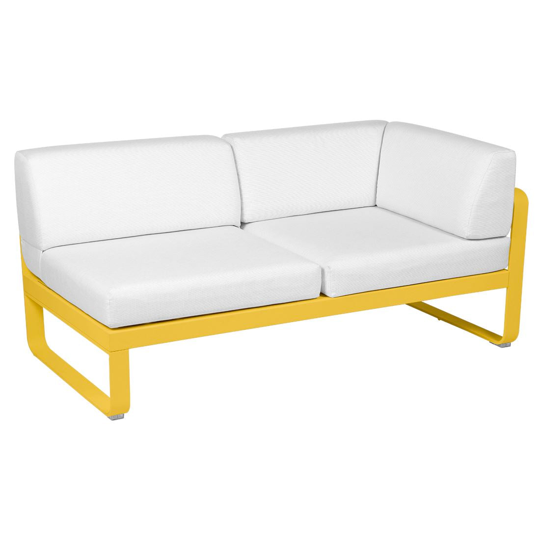 Fermob Bellevie Module d'angle - droit 2 places Miel C6 Blanc grisé 81