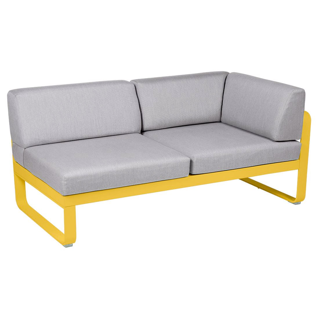 Fermob Bellevie Module d'angle - droit 2 places Miel C6 Gris flanelle 79
