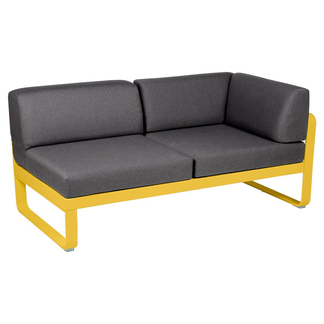 Fermob Bellevie Module d'angle - droit 2 places Miel C6 Gris graphite A3