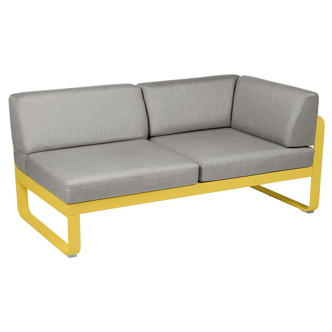 Fermob Bellevie Module d'angle - droit 2 places Miel C6 Taupe grisé B8