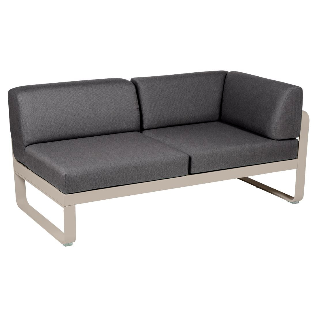Fermob Bellevie Module d'angle - droit 2 places Muscade 14 Gris graphite A3