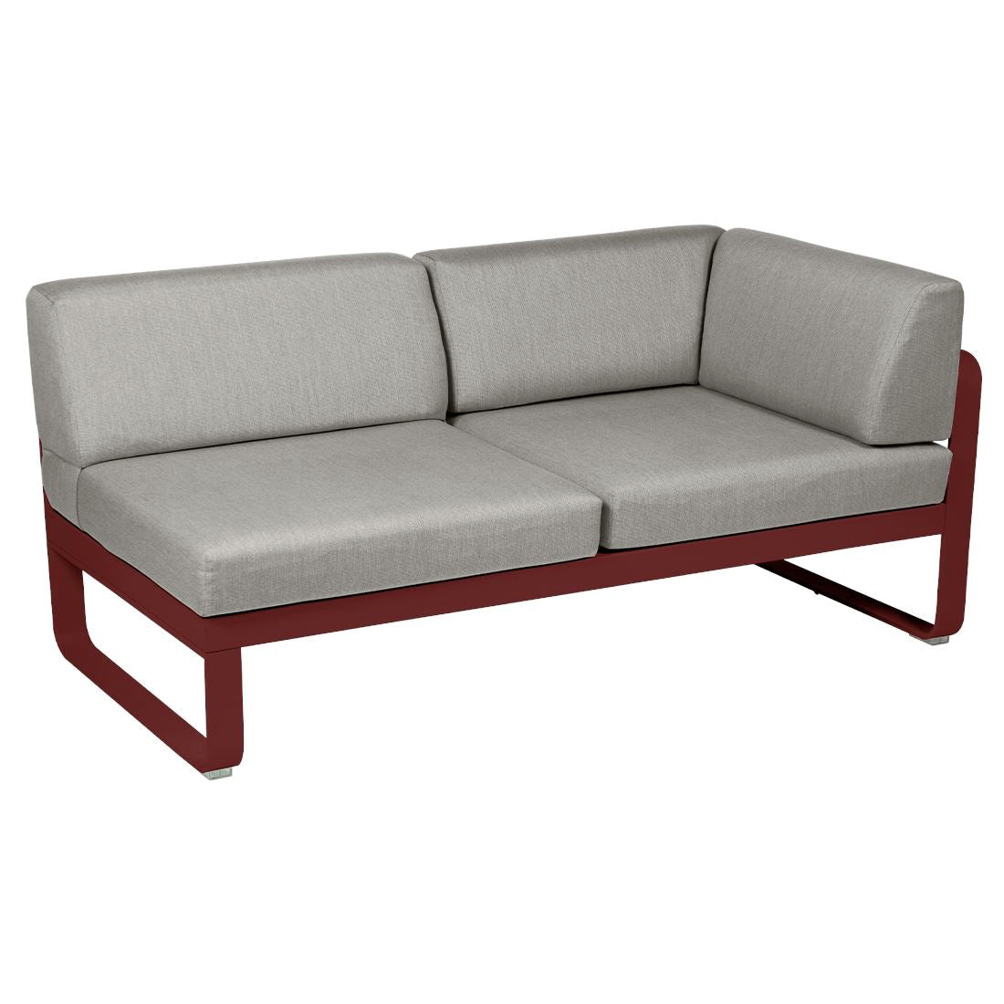 Fermob Bellevie Module d'angle - droit 2 places Piment 43 Taupe grisé B8