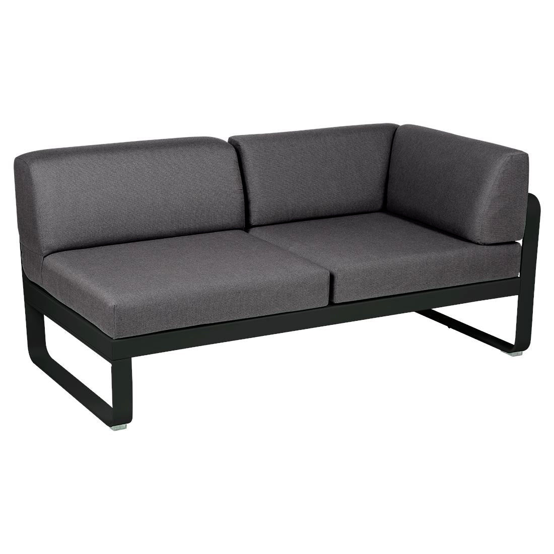 Fermob Bellevie Module d'angle - droit 2 places Réglisse 42 Gris graphite A3