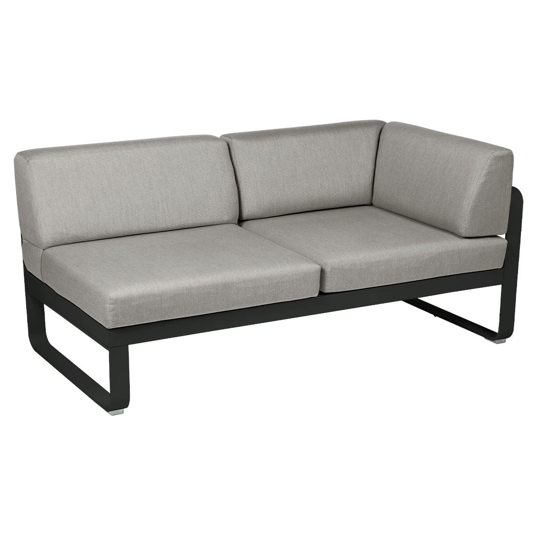 Fermob Bellevie Module d'angle - droit 2 places Réglisse 42 Taupe grisé B8