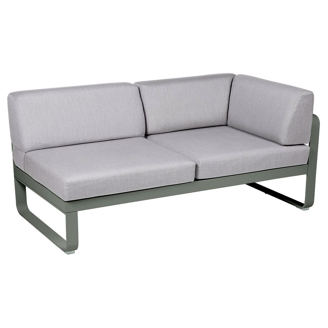 Fermob Bellevie Module d'angle - droit 2 places Romarin 48 Gris flanelle 79