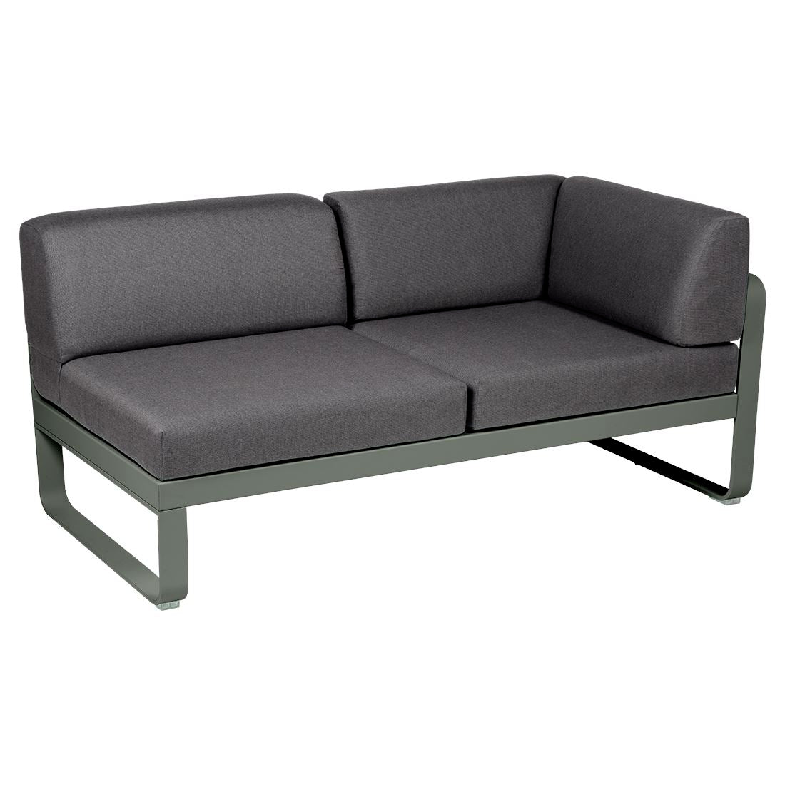 Fermob Bellevie Module d'angle - droit 2 places Romarin 48 Gris graphite A3